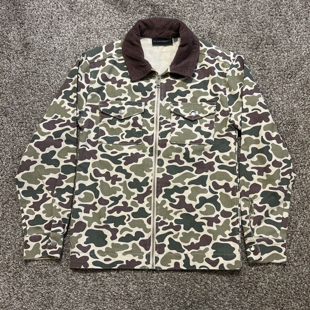 Vintage No Boundaries Jacket Men’s XS Duck Camo Corduroy Barn Chore Full Zip Y2K